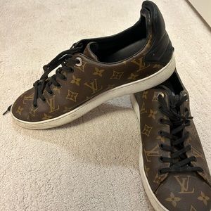Authentic Louis Vuitton sneakers with classic brown and black design. Like new.